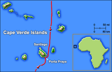 Map of the Cape Verde Islands